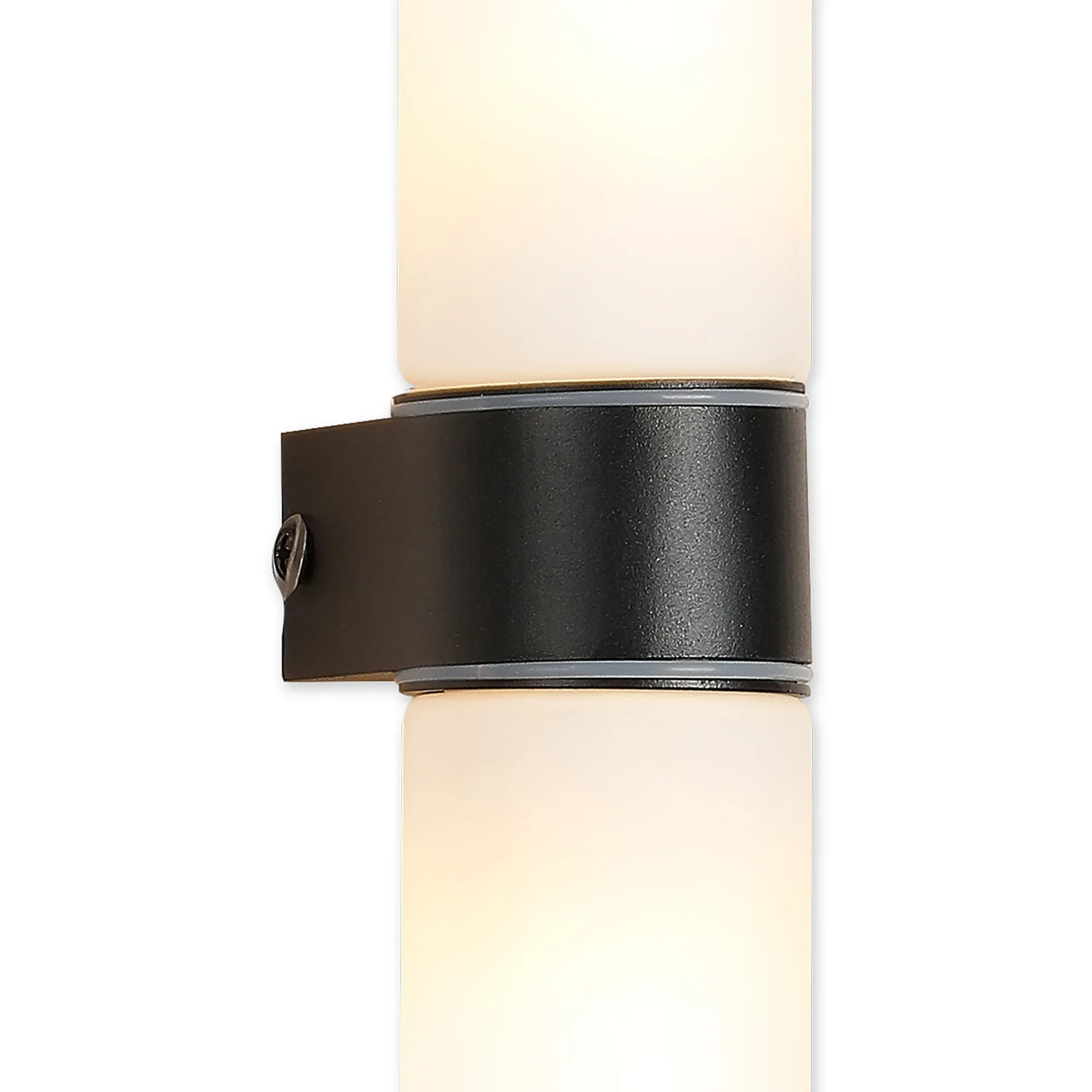 Tasso Glass IP44 2 Light Wall Lamp Satin Black D0641  Deco Tasso